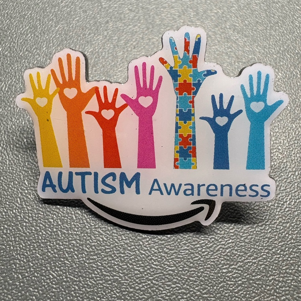 Pin Amazon Autism Awareness Puzzle Pinback Love Support Educate Hands Heart